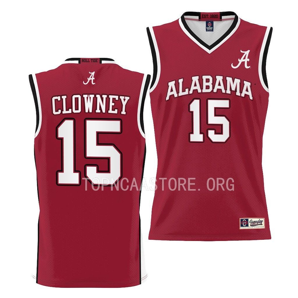 Youth Alabama Crimson Tide Noah Clowney #15 Crimson NCAA College Basketball Jersey
